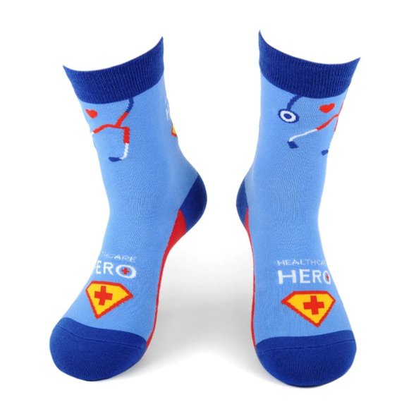 Health Care Heroes -Superheroes- Novelty Socks S/M - Picture 2 of 9
